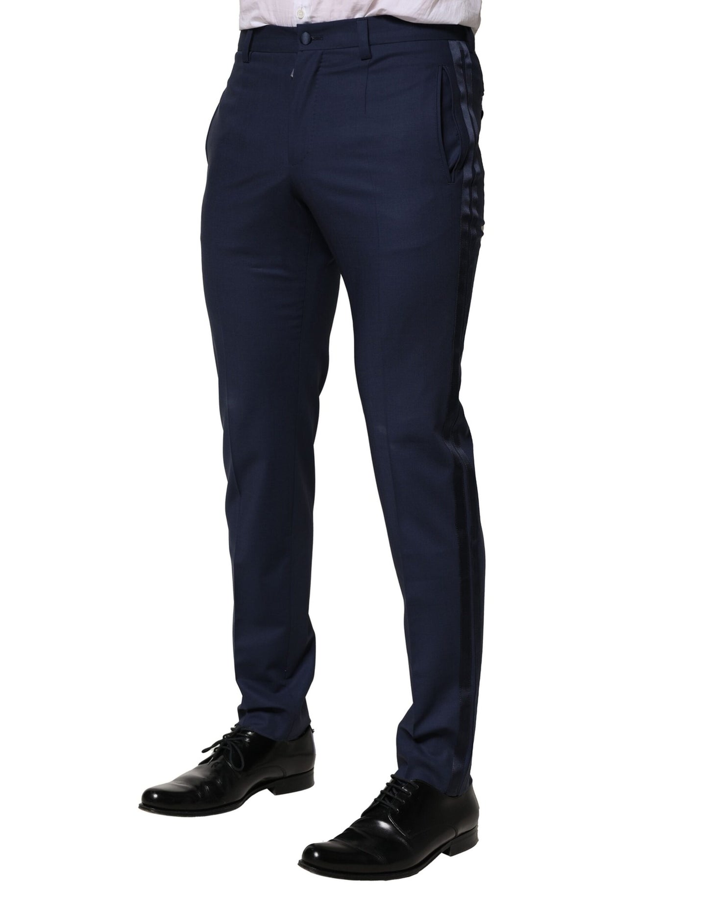 Dolce &amp; Gabbana – Dunkelblaue Anzughose aus Wolle