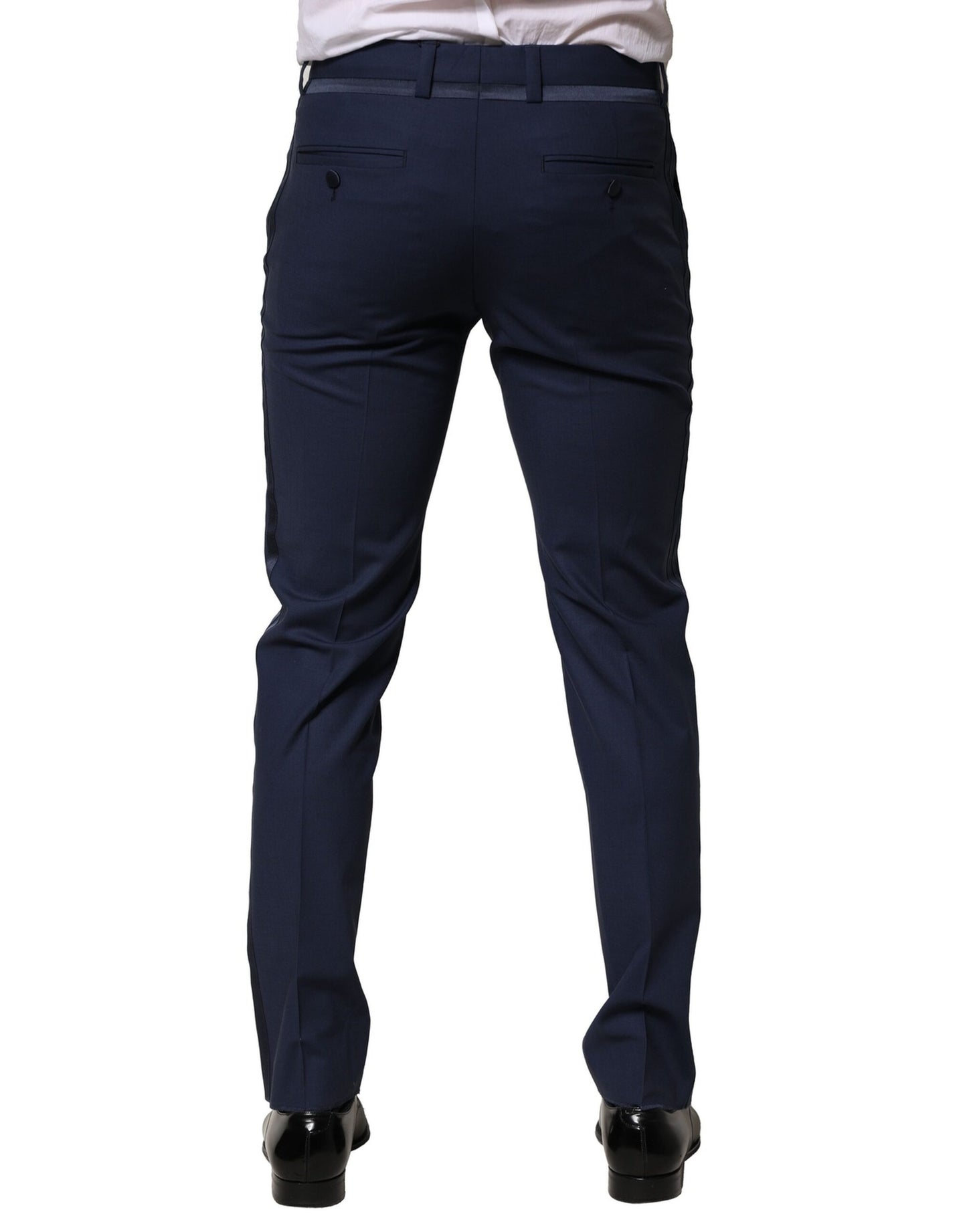 Dolce &amp; Gabbana – Dunkelblaue Anzughose aus Wolle
