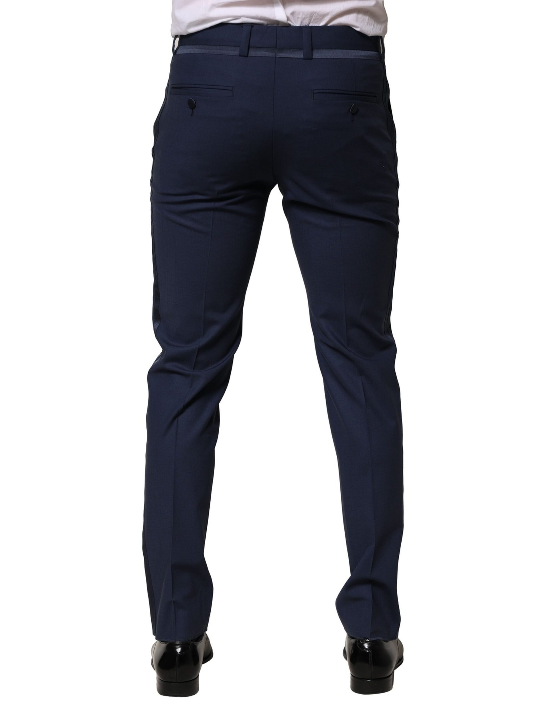 Dolce &amp; Gabbana – Dunkelblaue Anzughose aus Wolle