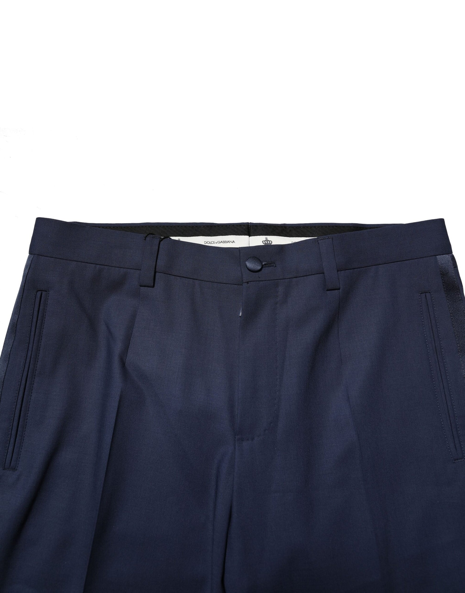Dolce &amp; Gabbana – Dunkelblaue Anzughose aus Wolle