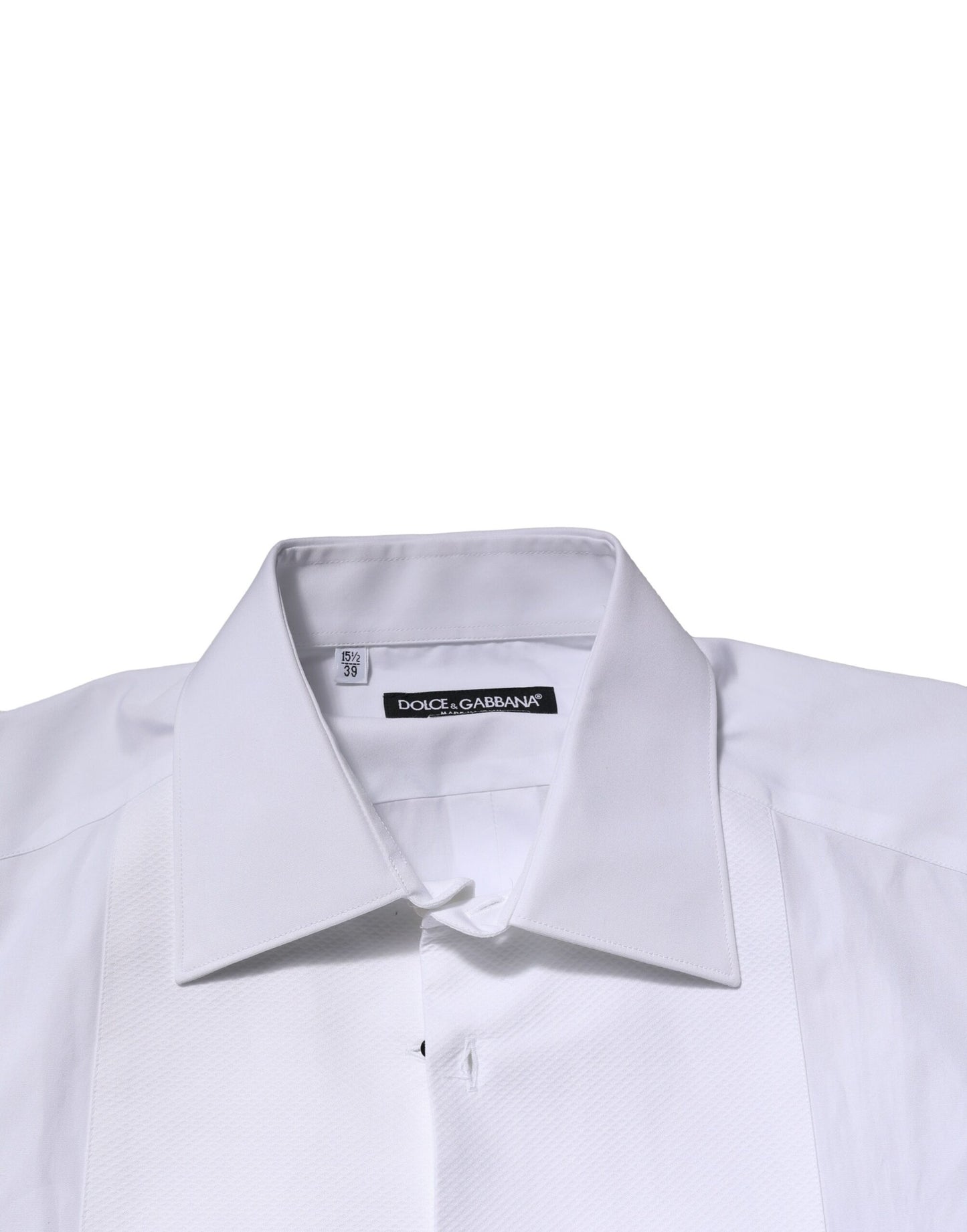 Dolce &amp; Gabbana Weißes, GOLDENES, formelles Baumwollhemd mit Krone