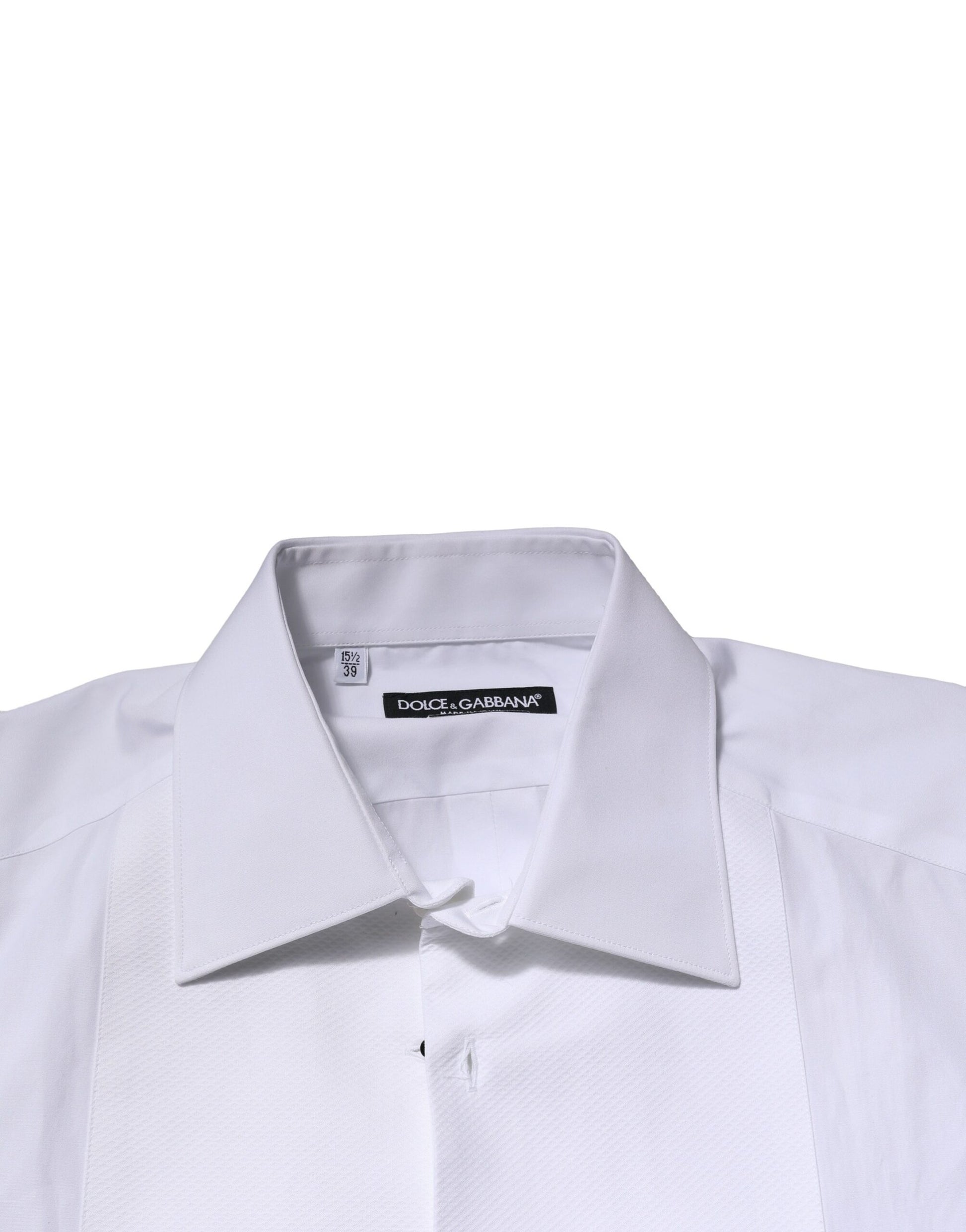 Dolce &amp; Gabbana Weißes, GOLDENES, formelles Baumwollhemd mit Krone