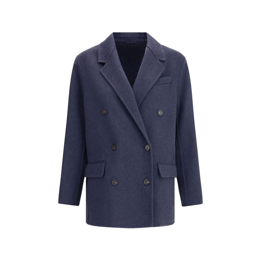 Brunello Cucinelli Blue Cashmere Coat