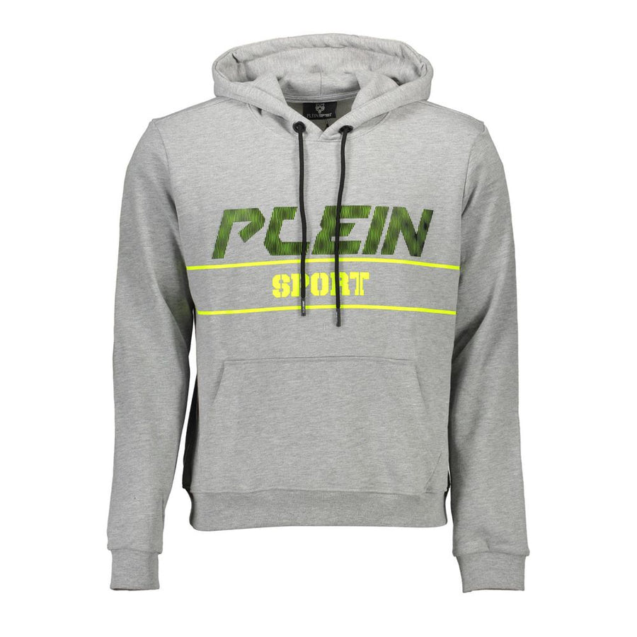Plein Sport Grauer Baumwoll-Kapuzenpullover für Herren