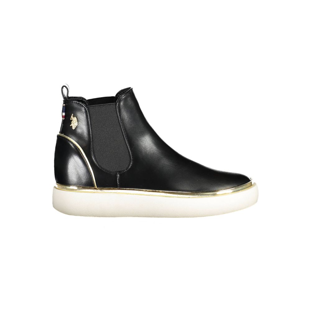 U.S. POLO ASSN. Black Polyester Women Ankle Boot