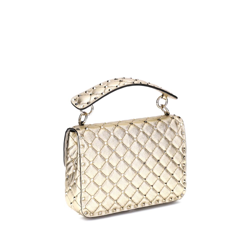 Valentino Garavani Gold Calf Leather Bos Taurus Shoulder Bag