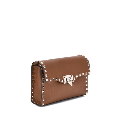 Valentino Garavani Brown Calf Leather Bos Taurus Shoulder Bag