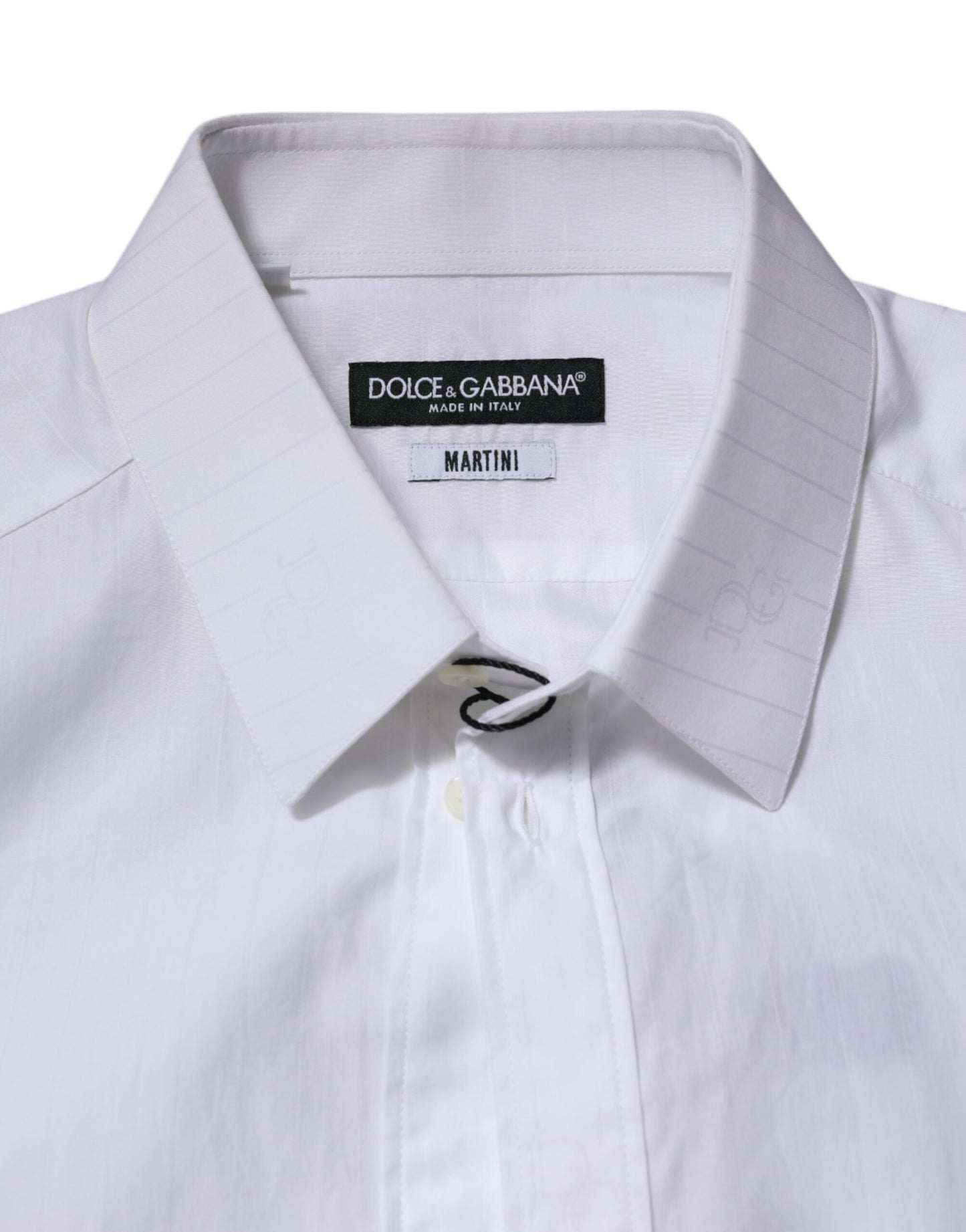 Dolce &amp; Gabbana – Weißes, langärmliges MARTINI-Hemd aus Baumwolle