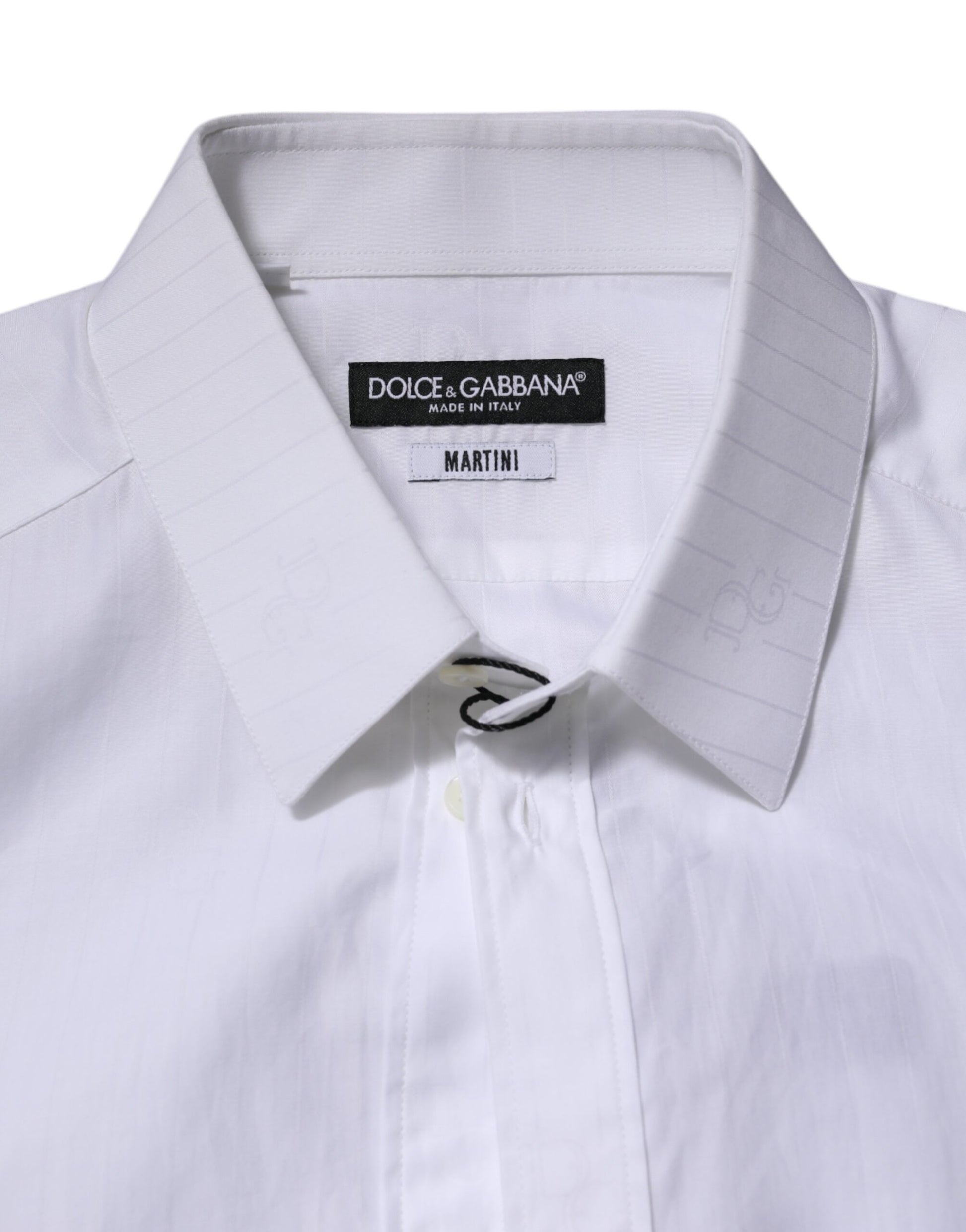 Dolce &amp; Gabbana – Weißes, langärmliges MARTINI-Hemd aus Baumwolle