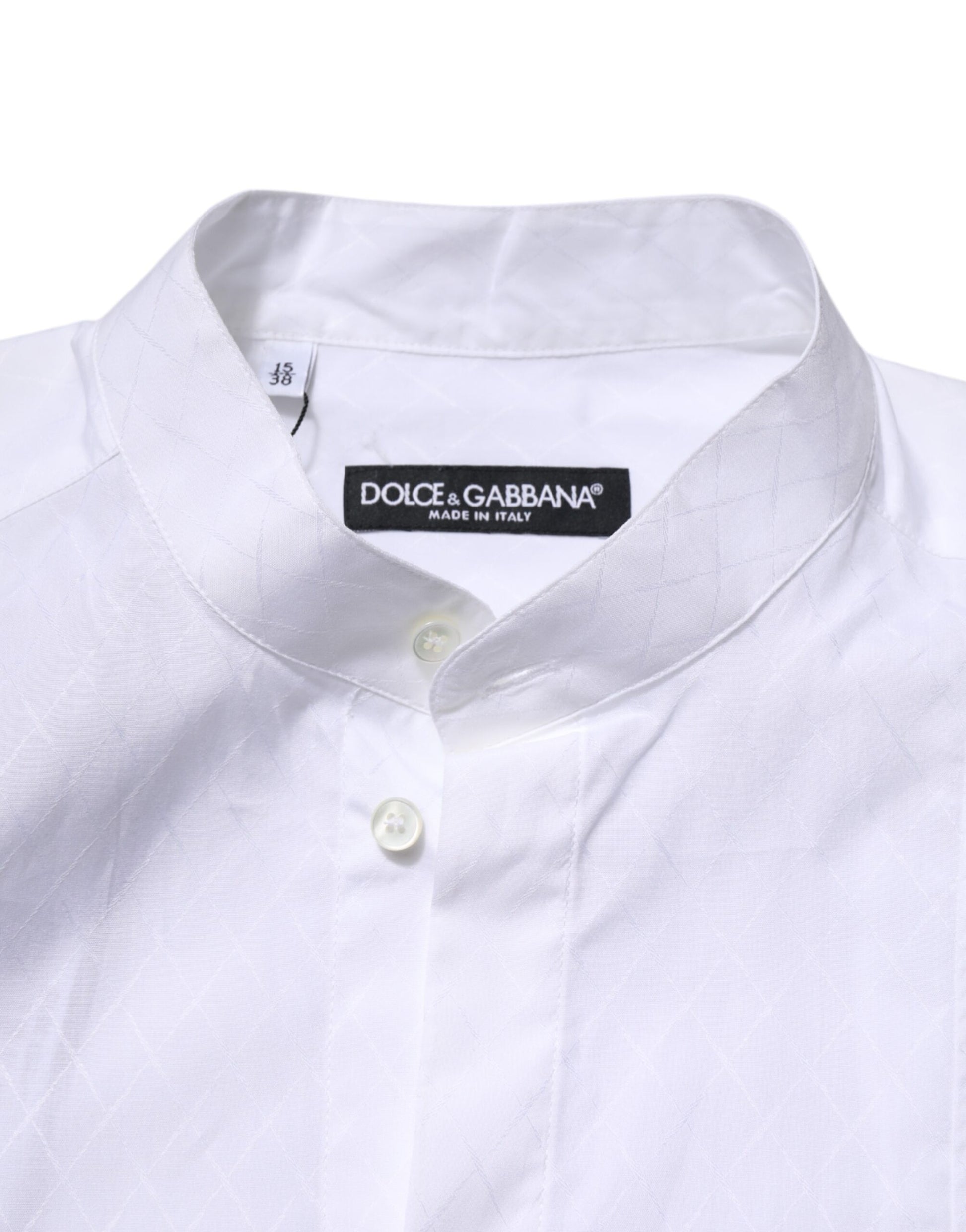 Dolce &amp; Gabbana – Schmales, langärmliges, formelles Hemd aus weißer Baumwolle