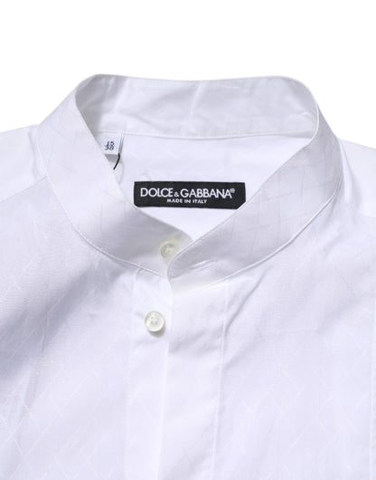 Dolce &amp; Gabbana – Schmales, langärmliges, formelles Hemd aus weißer Baumwolle