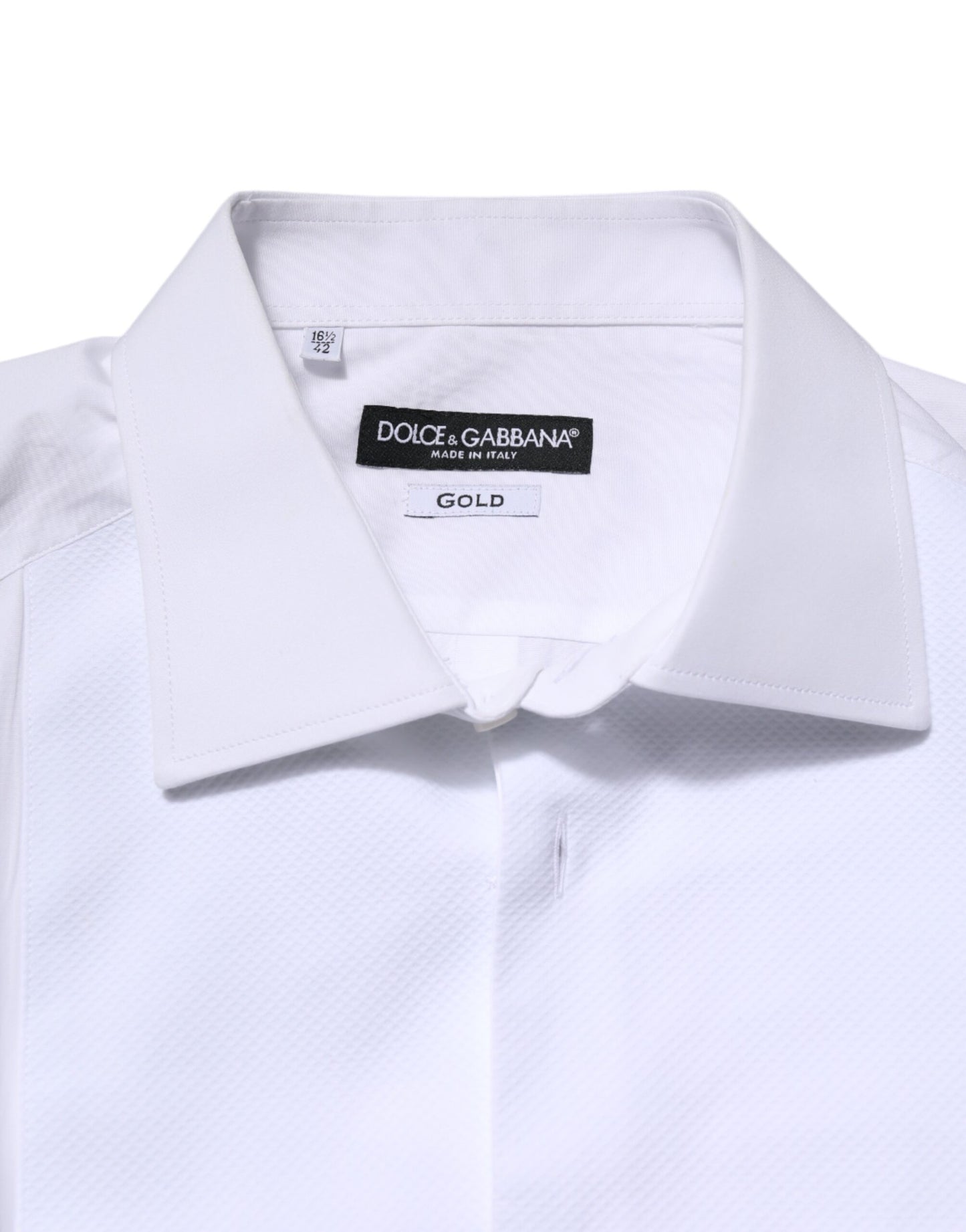 Dolce &amp; Gabbana Weißes Seiden-Popeline-Hemd GOLD für Herren