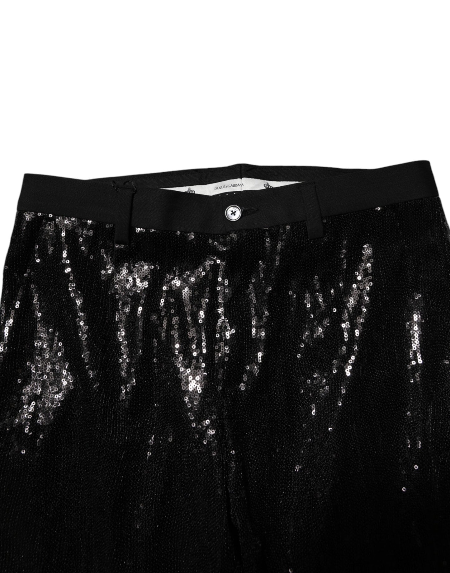 Dolce &amp; Gabbana Schwarze Hose mit Paillettenverzierung