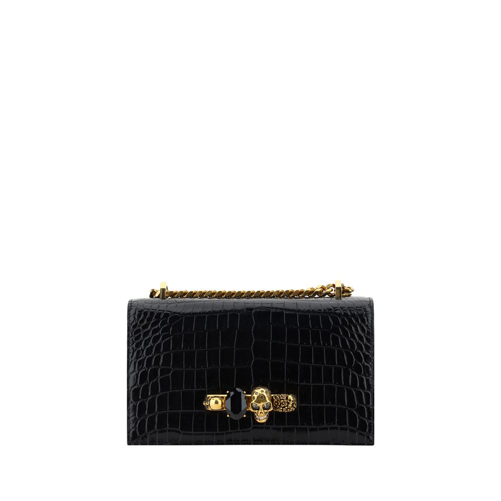 Alexander McQueen Black Calf Leather Bos Taurus Shoulder Bag