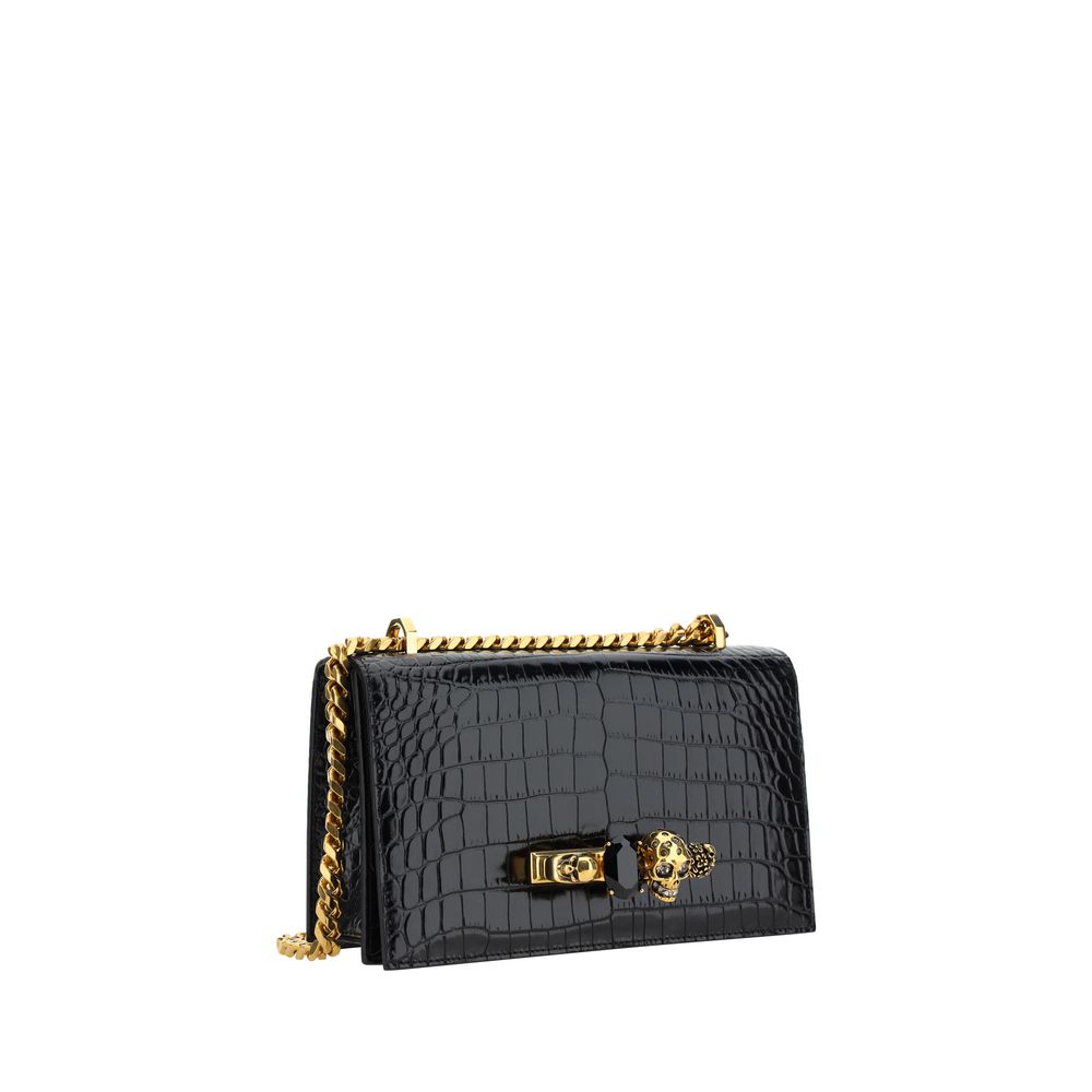 Alexander McQueen Black Calf Leather Bos Taurus Shoulder Bag