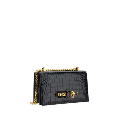 Alexander McQueen Black Calf Leather Bos Taurus Shoulder Bag