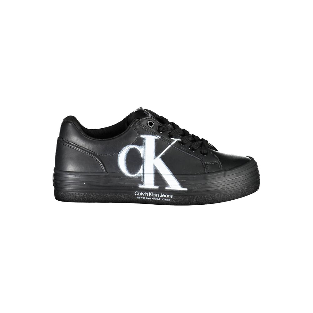 Calvin Klein Damen-Sneaker aus schwarzem Leder