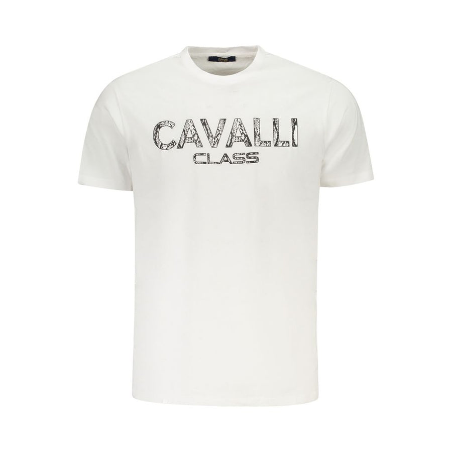 Cavalli Class White Cotton Men T-Shirt