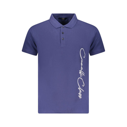 Cavalli Class Blue Cotton Men Polo Shirt