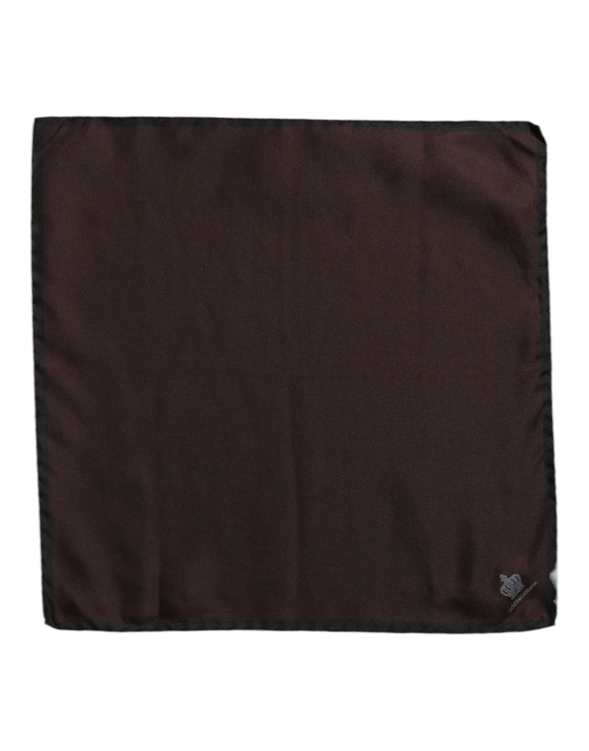 Dolce & Gabbana Brown DG Crown Silk Square Men Foulard Scarf