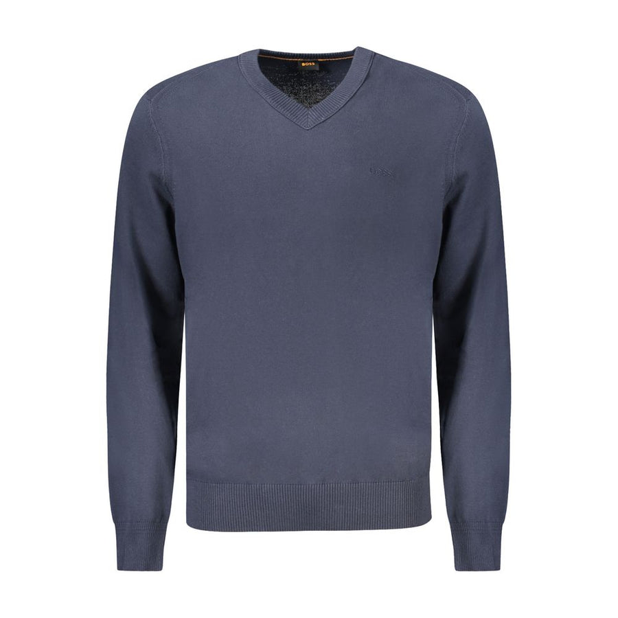 Hugo Boss Blue Cotton Men's Long-Sleeved T-Shirt