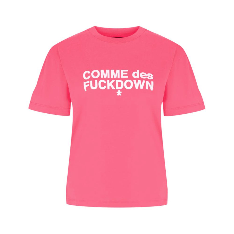 Comme Des Fuckdown Pink Cotton Women T-Shirt