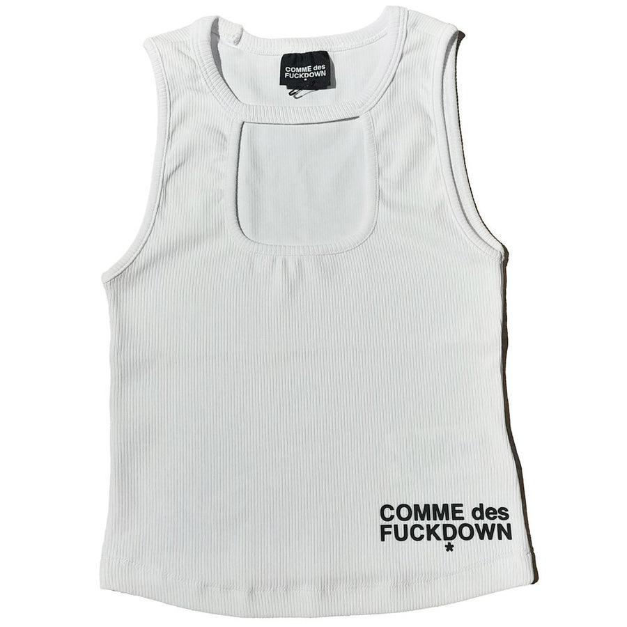 Comme Des Fuckdown White Cotton Women Top