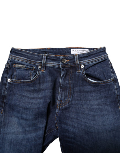 Dolce &amp; Gabbana Dunkelblaue Skinny-Jeans aus Baumwolle