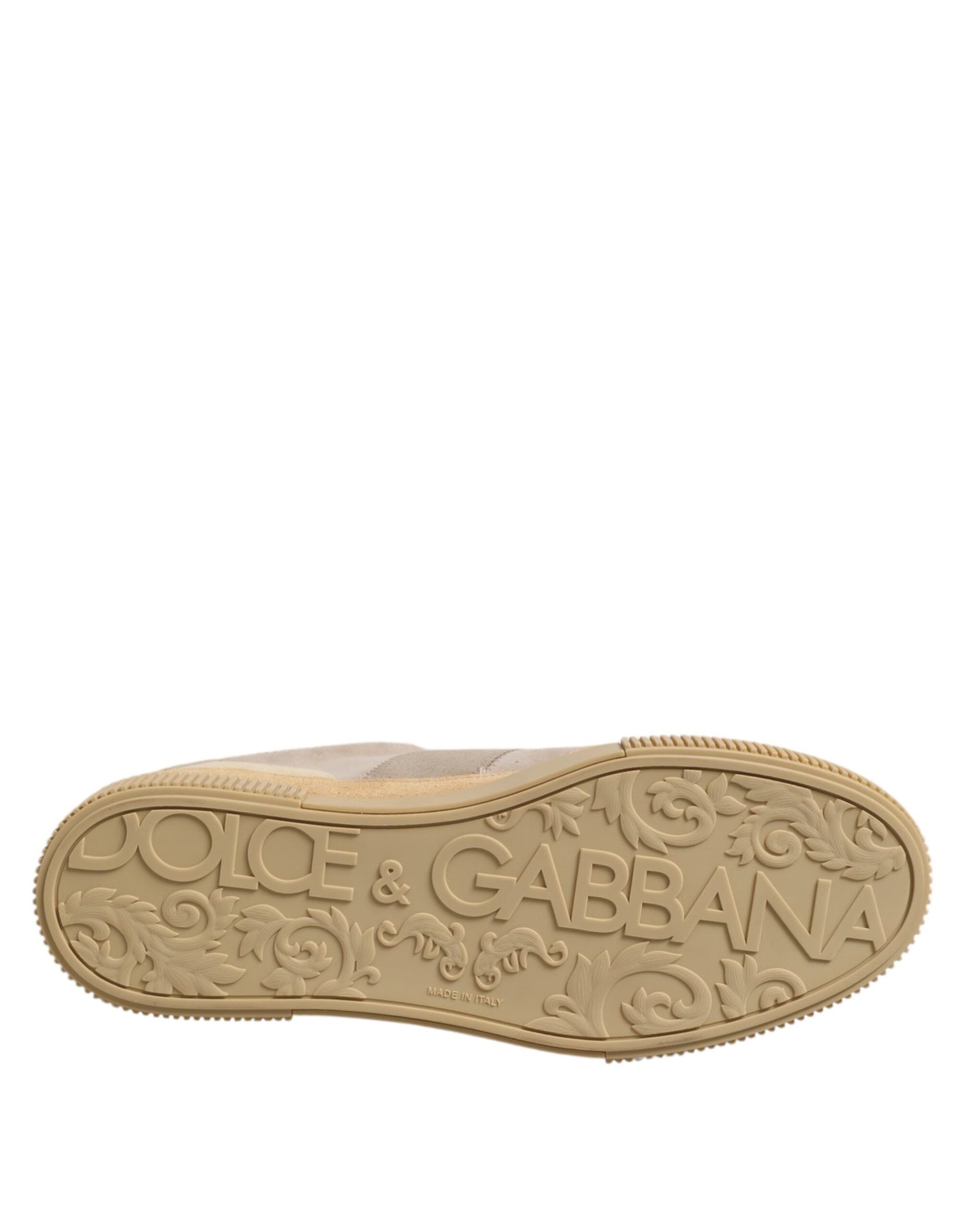 Dolce &amp; Gabbana Beige Leder Low Top Schnürschuhe