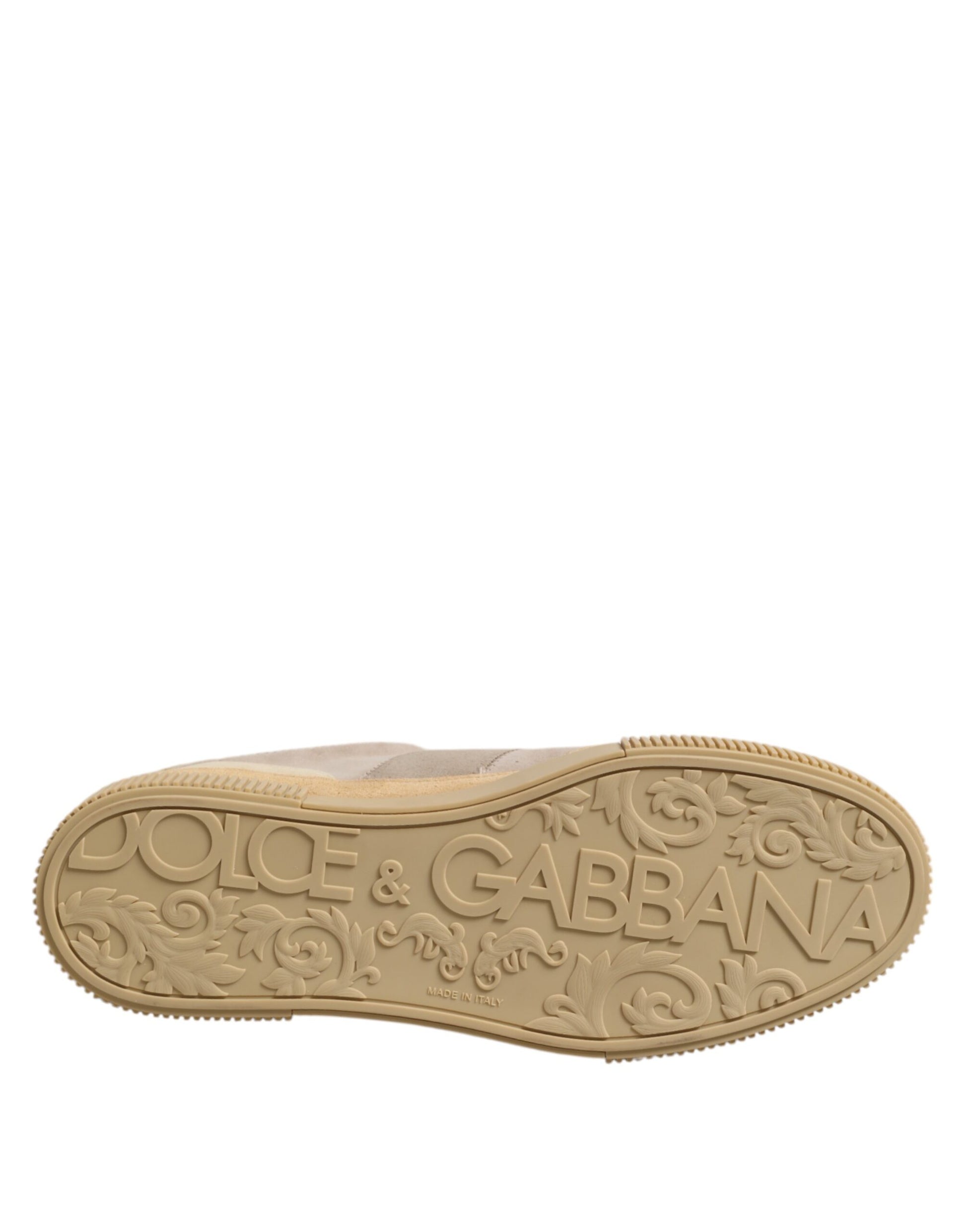 Dolce &amp; Gabbana Beige Leder Low Top Schnürschuhe