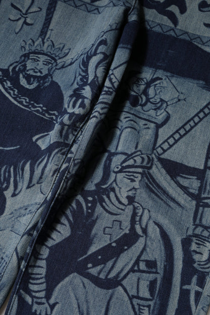 Dolce & Gabbana Blue Graphic Print Tapered Denim Jeans