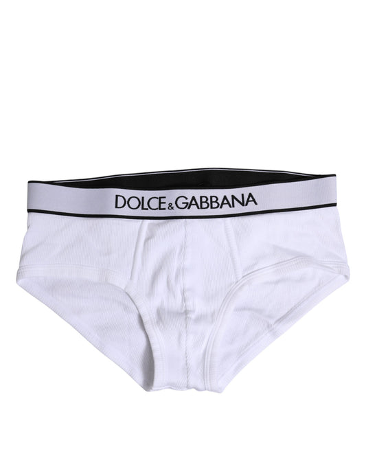 Dolce & Gabbana White Cotton Stretch Regular Brief Underwear