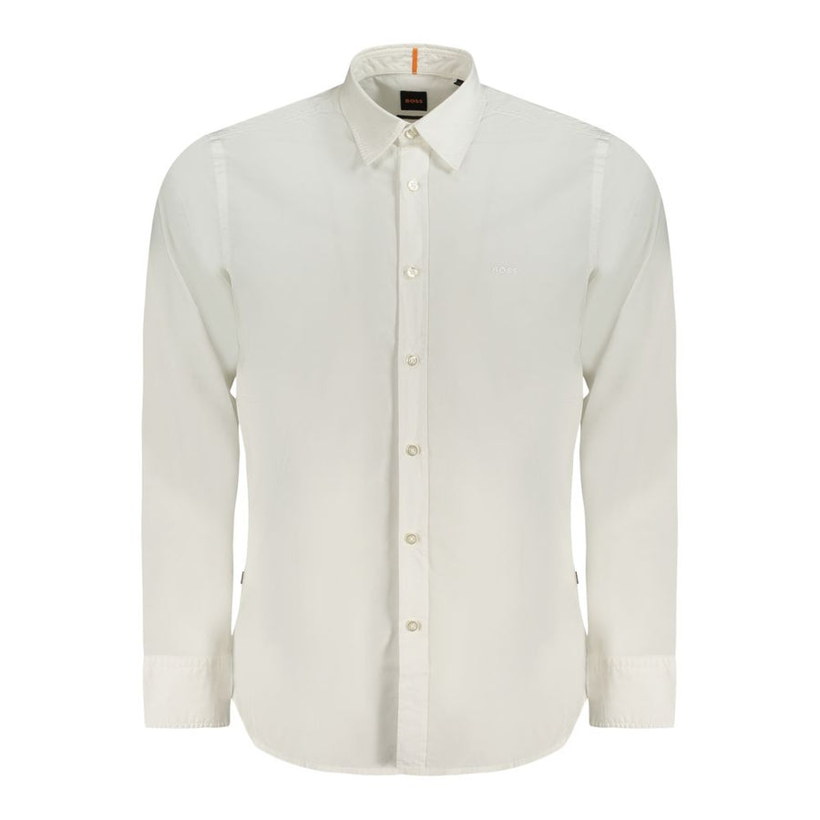 Hugo Boss White Cotton Men Shirt