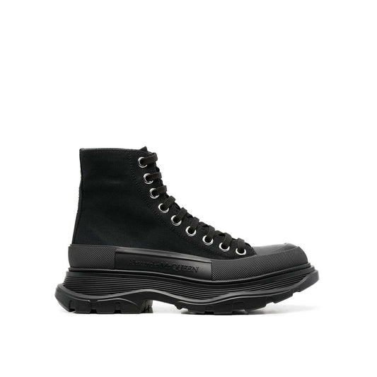Alexander McQueen Black Canvas High Top Sneakers