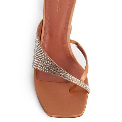 Amina Muaddi Orange Silk Mules