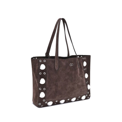 Valentino Garavani Brown Calf Leather Bos Taurus Shoulder Bag