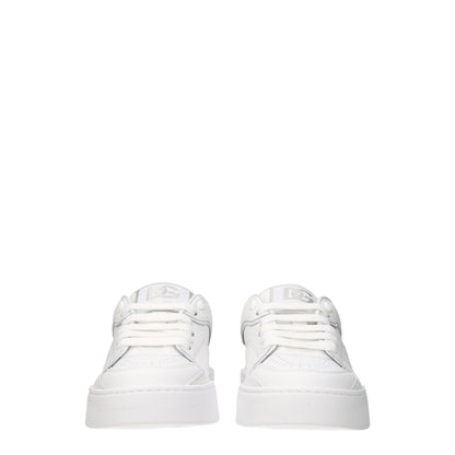 Dolce & Gabbana White Leather Low Top Sneakers