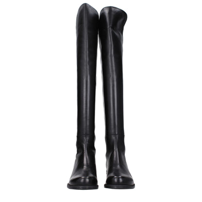 Stuart Weitzman Black Leather Over The Knee