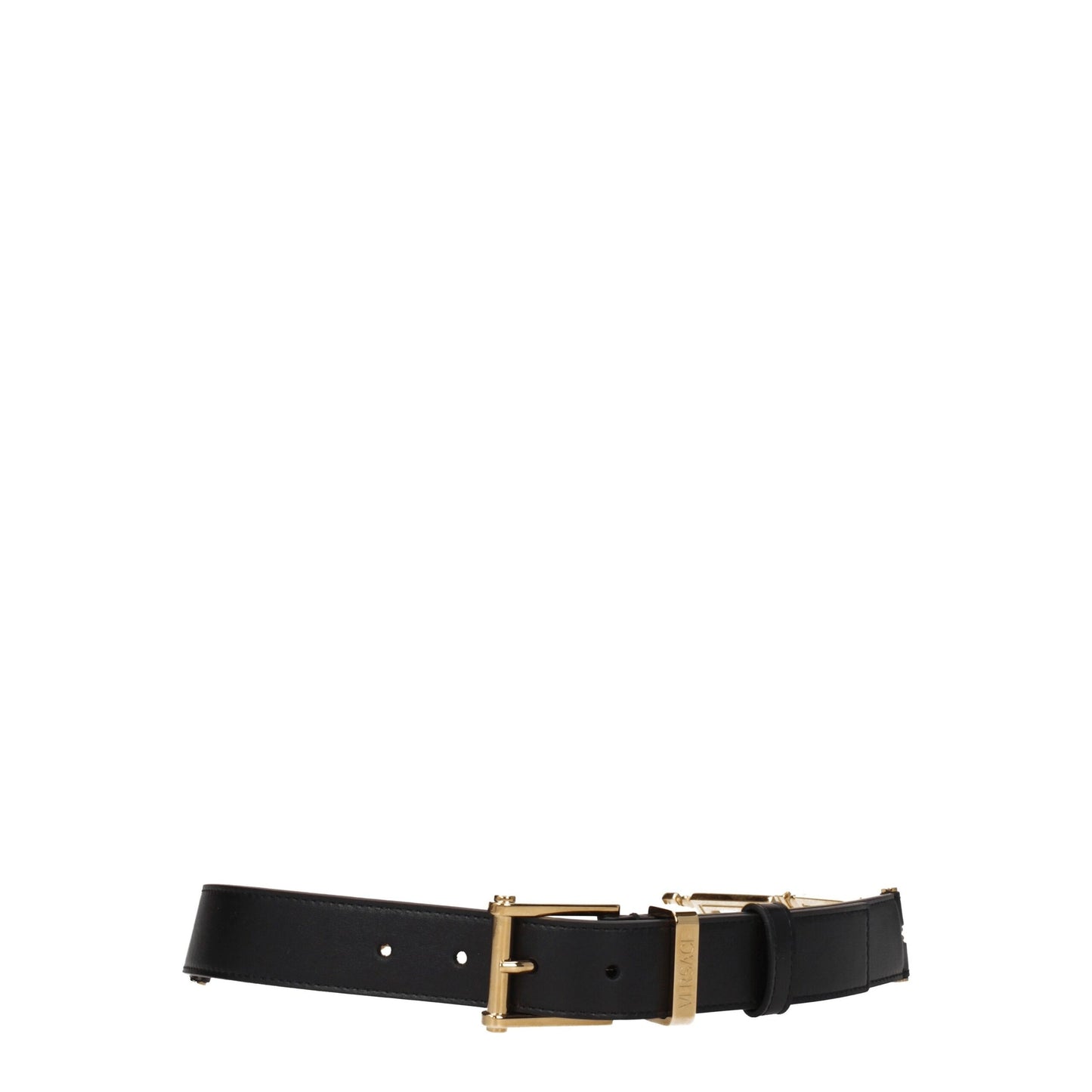 Versace – Schwarze, normale Ledergürtel