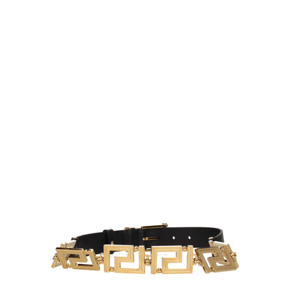 Versace – Schwarze, normale Ledergürtel