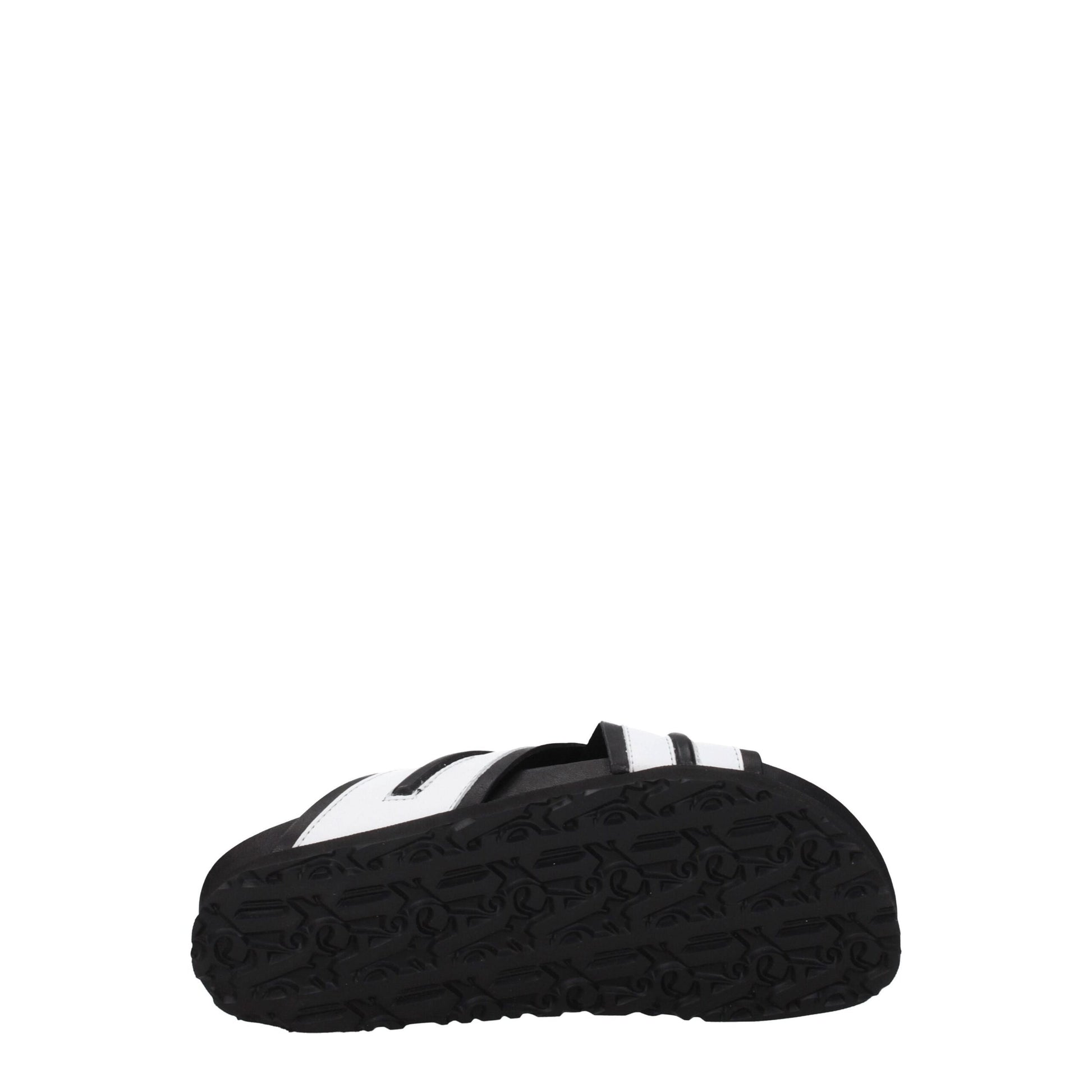 Palm Angels White Leather Slippers Sandals