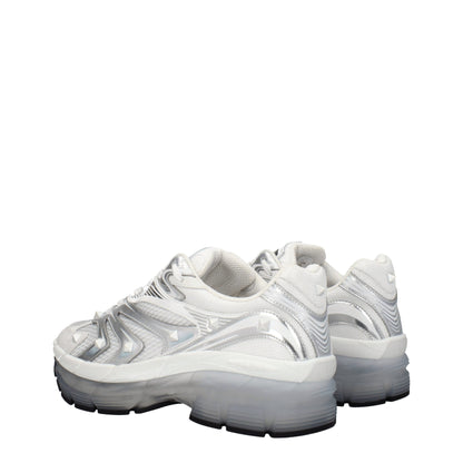 Valentino Garavani White Fabric Athletic Sneakers