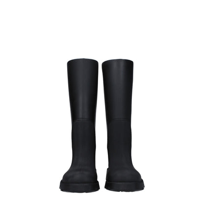 Burberry Black Cotton Rain Boots