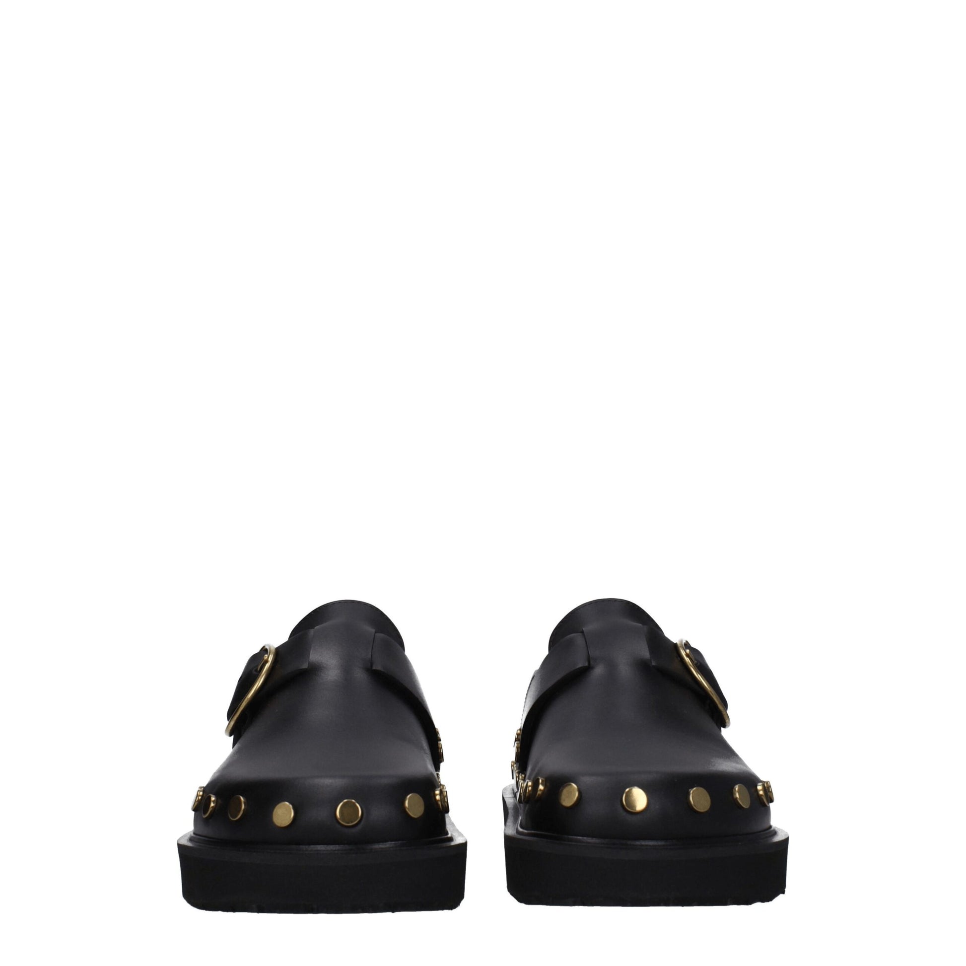Isabel Marant Black Leather Slippers