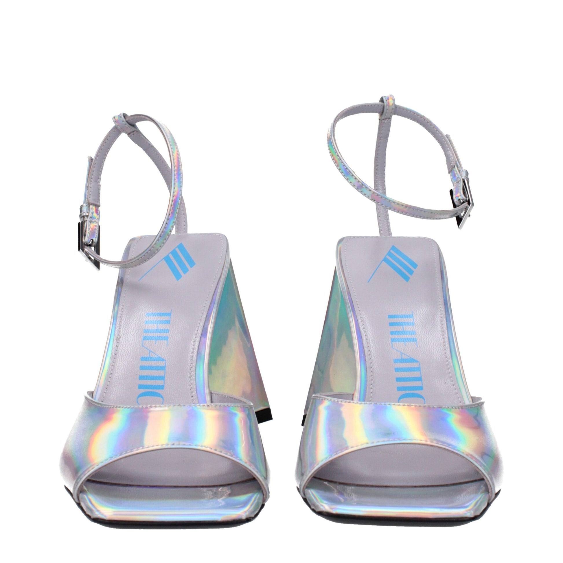 The Attico Gray Leather Platforms