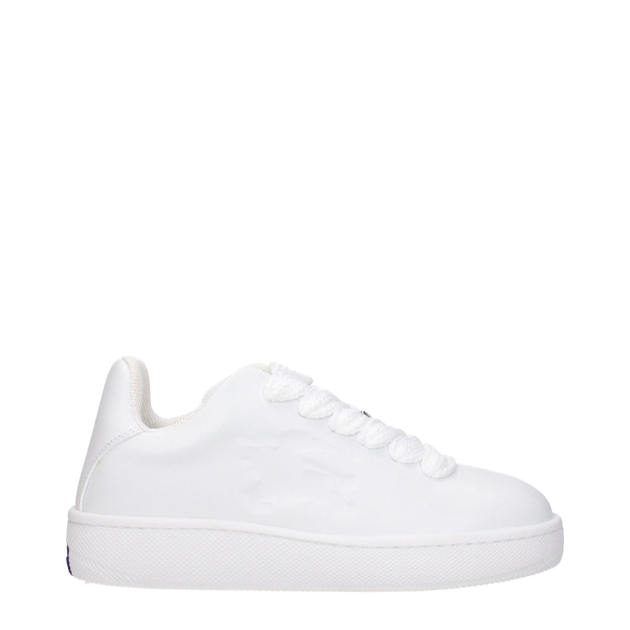 Burberry White Leather Low Top Sneakers