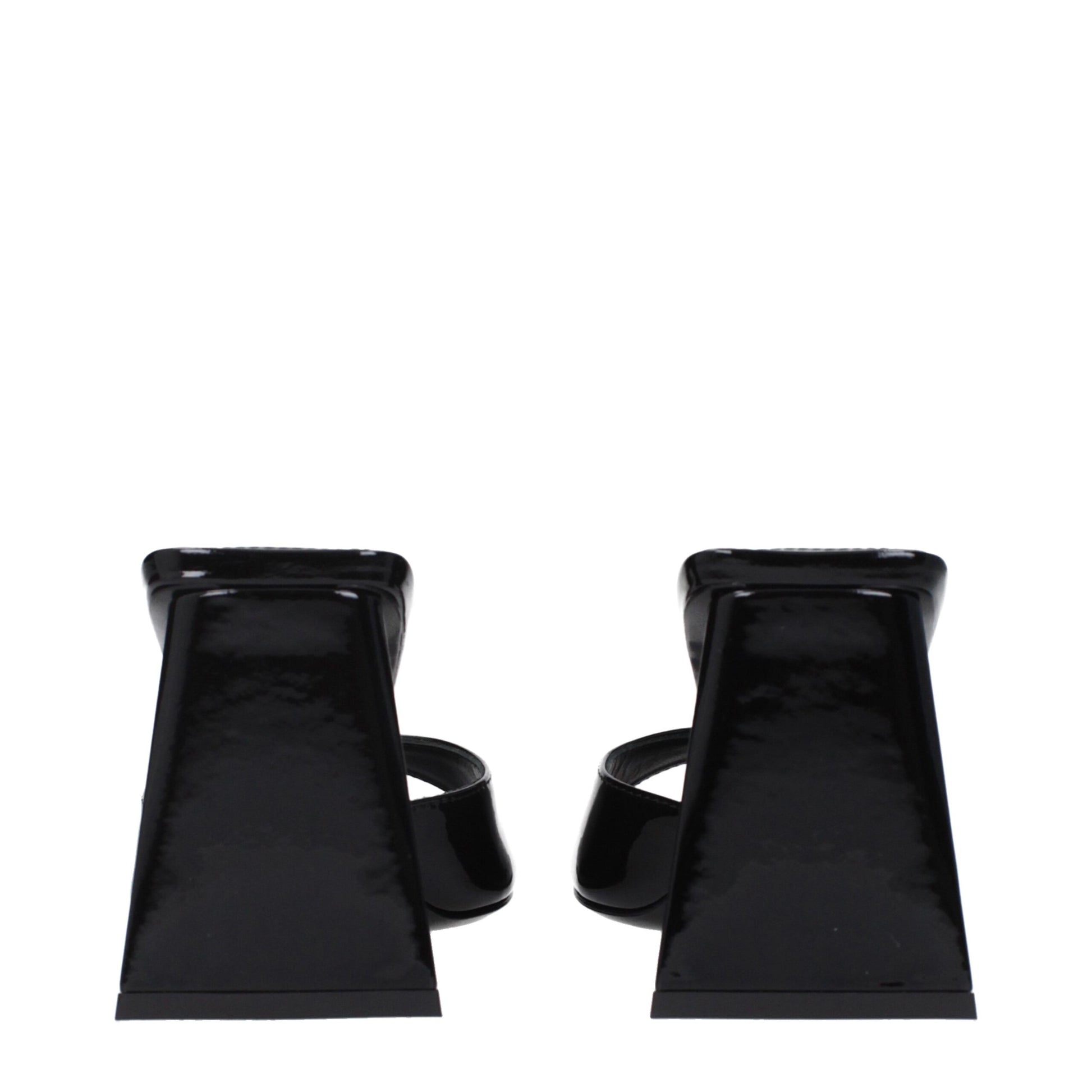 The Attico Black Leather Stiletto Heels Sandals