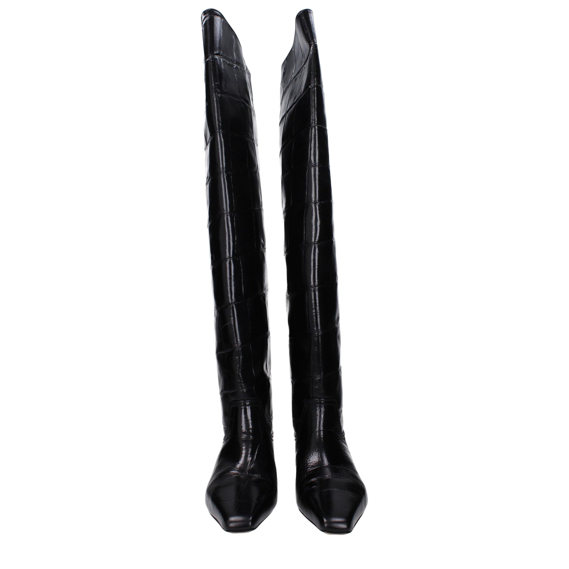 Paris Texas Black Leather Over The Knee