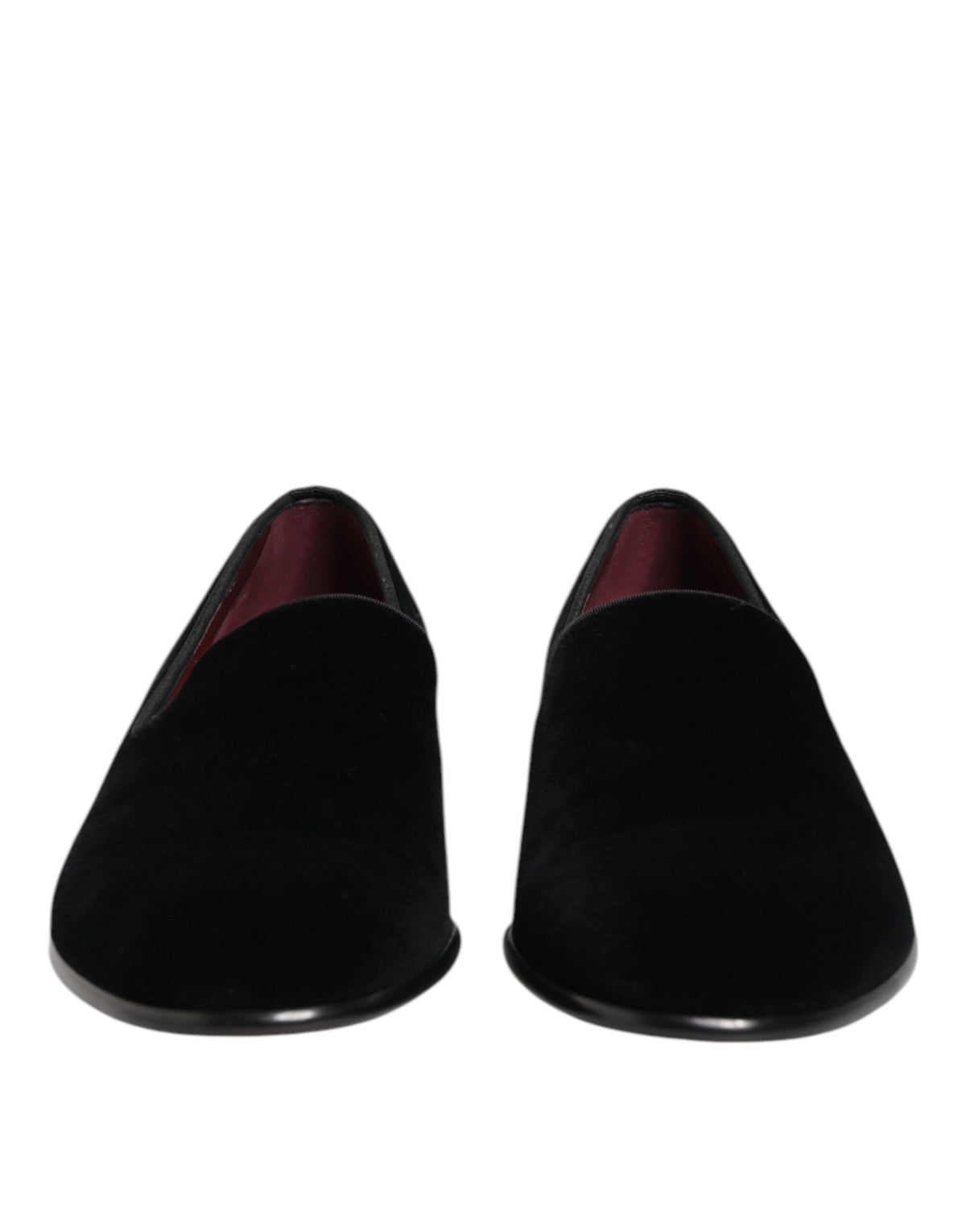 Dolce & Gabbana Black Velvet Slip On Loafers Men Formal Shoes