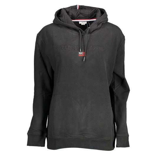 US POLO ASSN. Schwarzer Baumwollpullover für Damen mit kontrastierenden Details